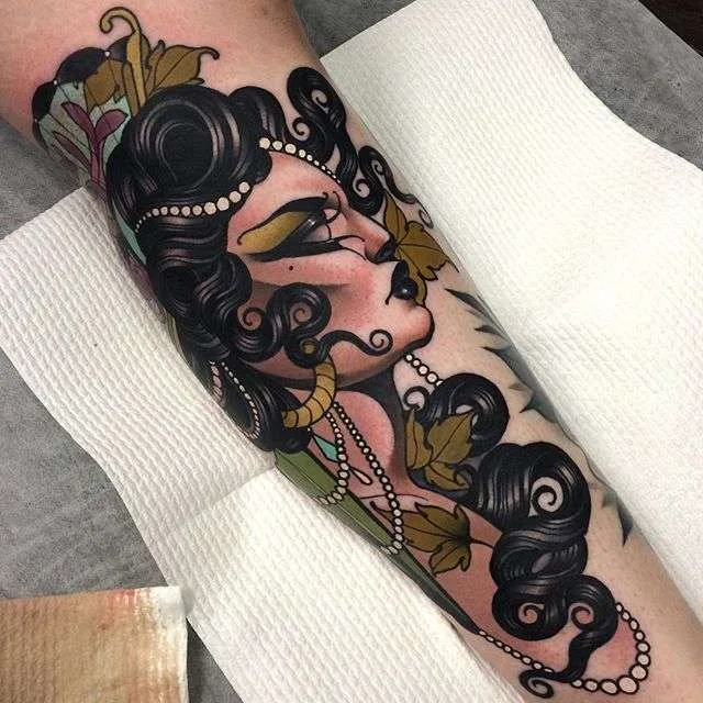 Tattoo artist Emily Rose Murray - famous color neo traditional tattoos | Australia